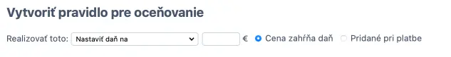 Cenové pravidlo na pridanie dane