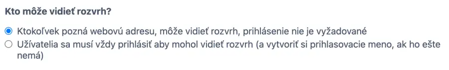 Prístup k rozvrhu workshopu