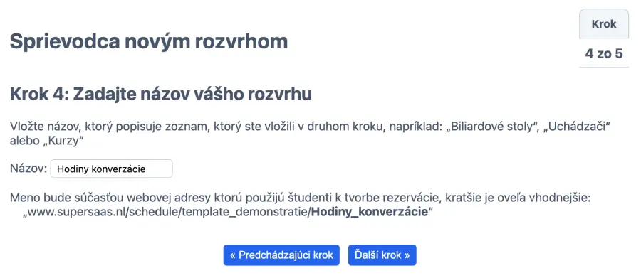 Zadajte názov rozvrhu