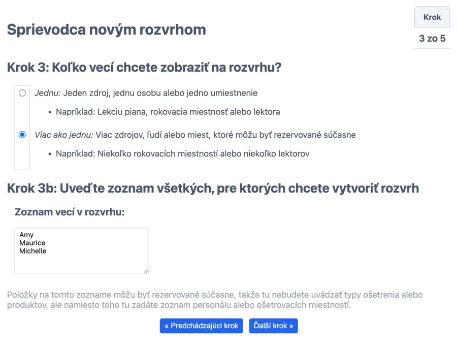 Nastavenie zdrojového rozvrhu
